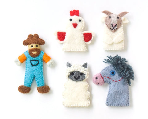 Old MacDonald Farm Animals B, Finger Puppet Set