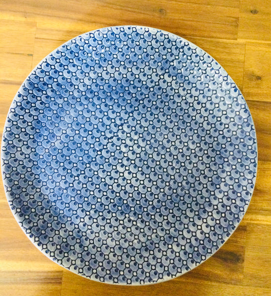 CAKE PLATE-  BLUE