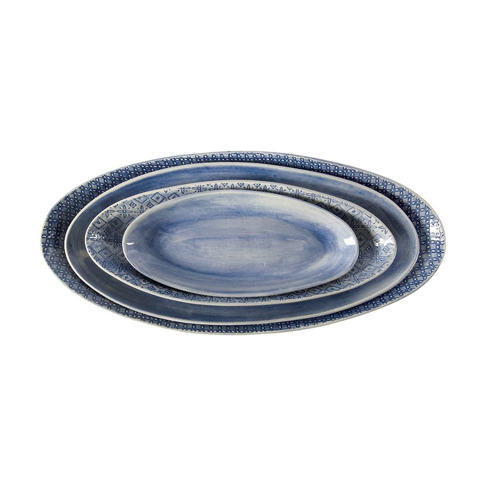 BAMBOO PLATTER BLUE WASH - medium