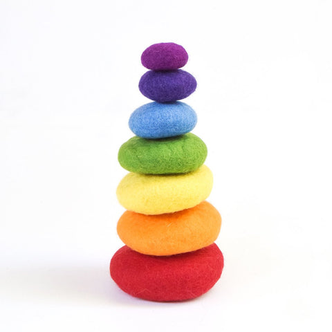 Felt Sensory Stacking Stones - Rainbow