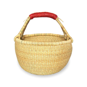 Large Round Bolga Basket – Natural