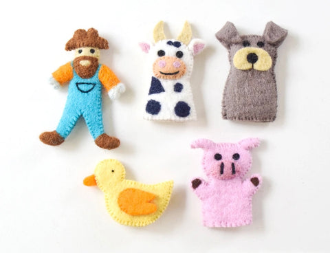 Old MacDonald Farm Animals A, Finger Puppet Set