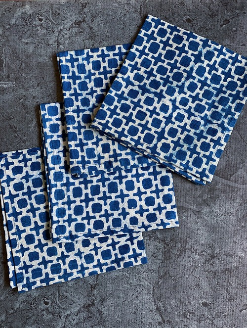 Indigo Tic Toc Napkins -Set of 4